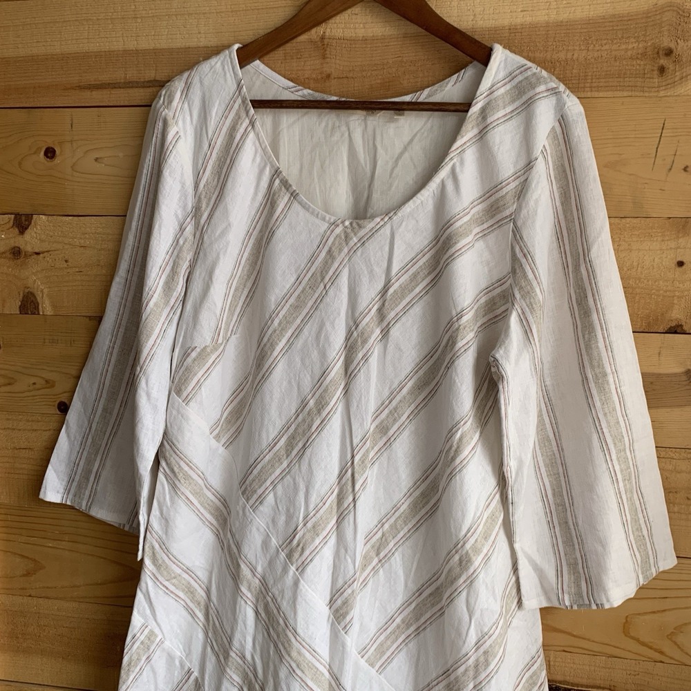 Soft Surroundings Women's Dress Large Linen Blend Beach Summer Midi - Picture 3 of 9